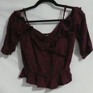 STREETWEAR SOCIETY | small | Elegent Burgundy Blouse